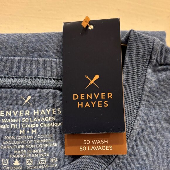Denver Hayes Classic Fit 100% Cotton T-Shirt - Blue Heather - New with Tags! - Picture 4 of 5